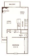 1 Bedroom/ 1 Bath B